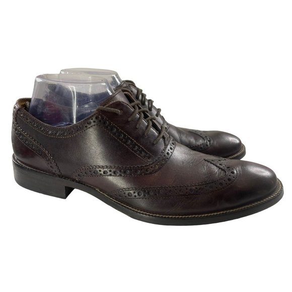 Cole Haan Men's Brown Leather Wingtip Oxford Dress Shoes Size 8.5M (C11960) - Picture 1 of 10